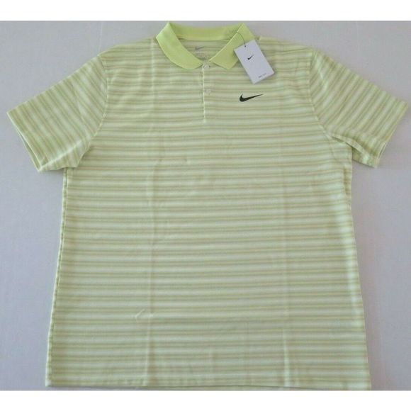 Nike BV0363 736 Men's Sz XL Lemon Twist Dri-FIT Victory Striped Golf Polo - Picture 3 of 10